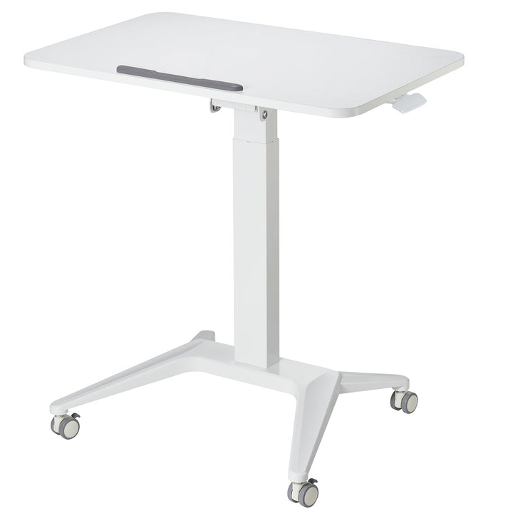Maclean prijenosni stol za laptop, bijeli, pneumatsko podešavanje visine, 80x52 cm, 8 kg max, visina 109 cm, MC-453W