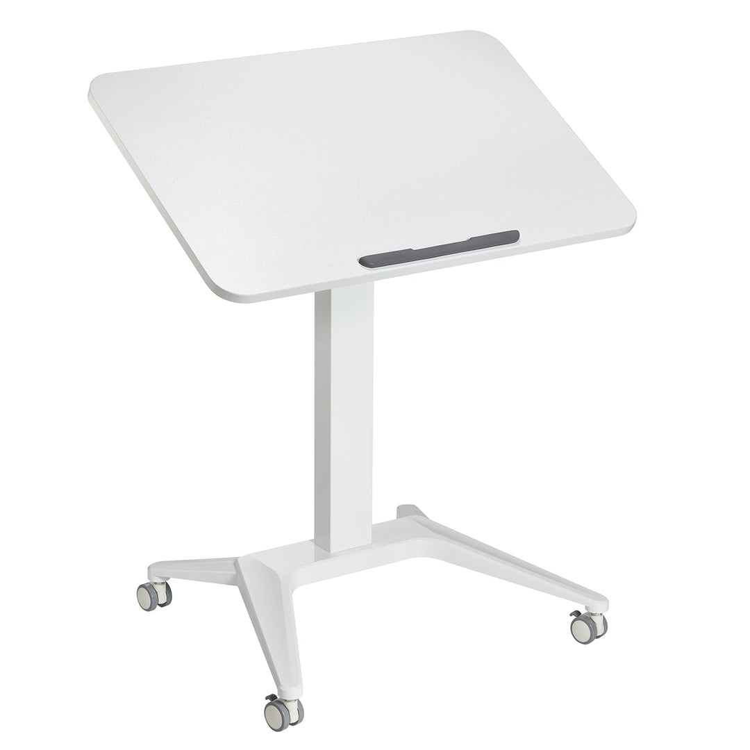 Maclean prijenosni stol za laptop, bijeli, pneumatsko podešavanje visine, 80x52 cm, 8 kg max, visina 109 cm, MC-453W