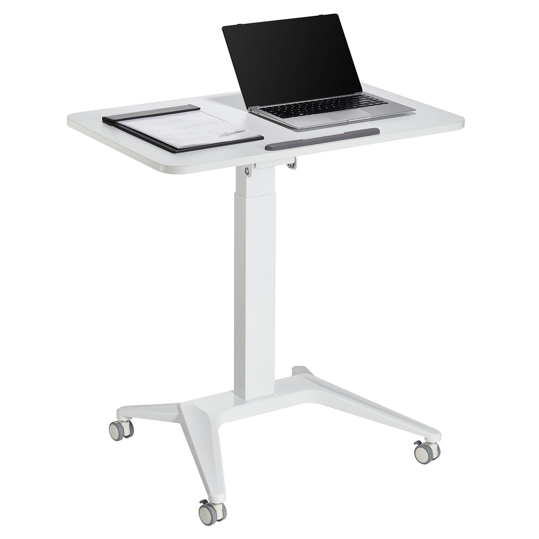 Maclean prijenosni stol za laptop, bijeli, pneumatsko podešavanje visine, 80x52 cm, 8 kg max, visina 109 cm, MC-453W