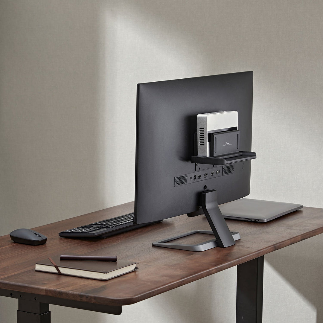 Maclean nosač za thin-client/mini PC, crni, pogodan za VESA nosače, samostalno stojeći, MC-454