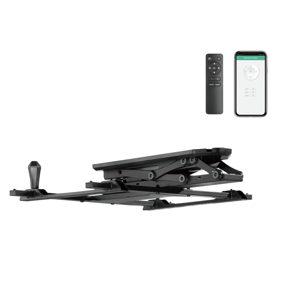 Maclean električni stropni nosač za TV, podrška za TUYA, max. VESA 600×400, za kosih zidove, daljinski upravljač, 32"–70", 35 kg, MC-880T