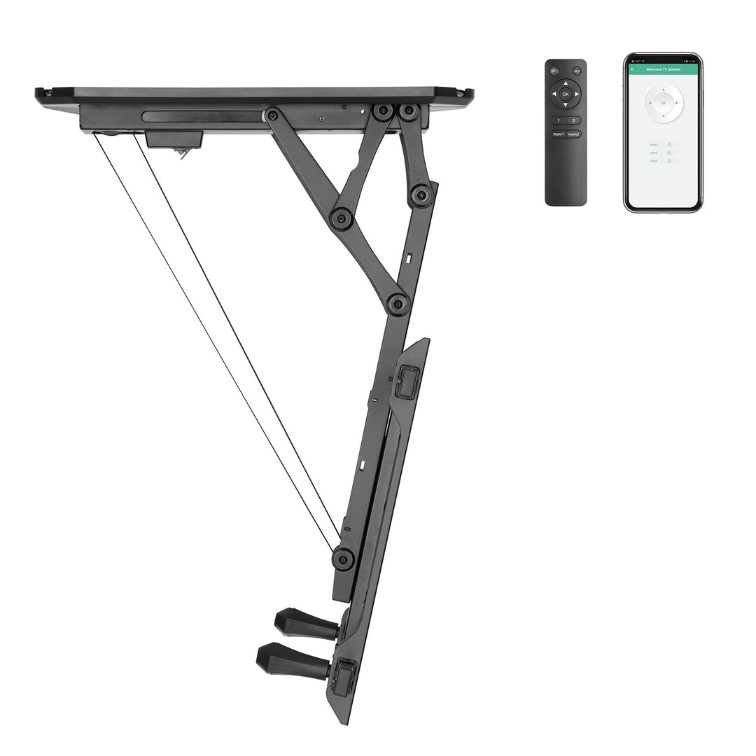 Maclean električni stropni nosač za TV, podrška za TUYA, max. VESA 600×400, za kosih zidove, daljinski upravljač, 32"–70", 35 kg, MC-880T