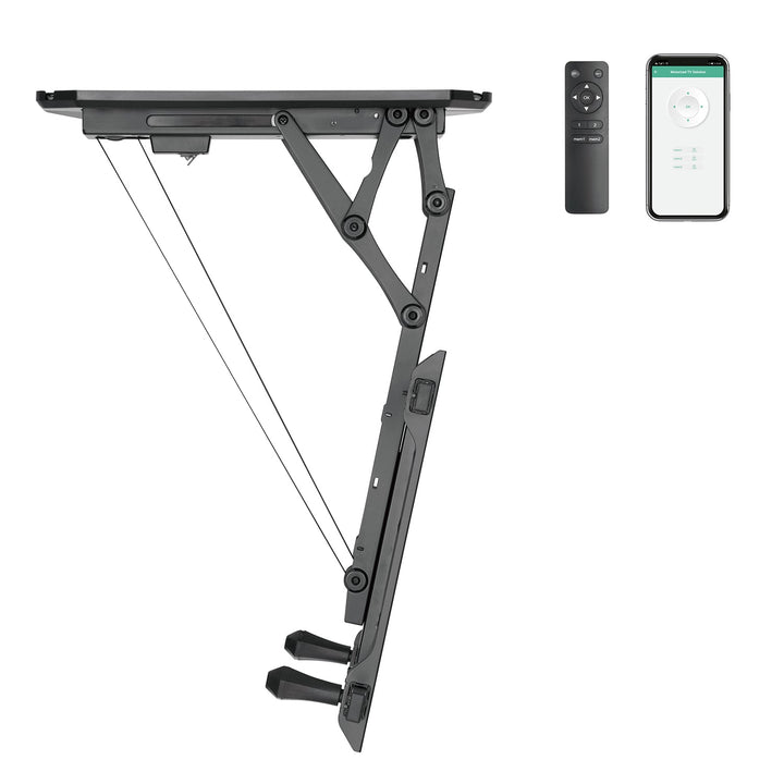 Maclean električni stropni nosač za TV, podrška za TUYA, max. VESA 600×400, za kosih zidove, daljinski upravljač, 32"–70", 35 kg, MC-880T