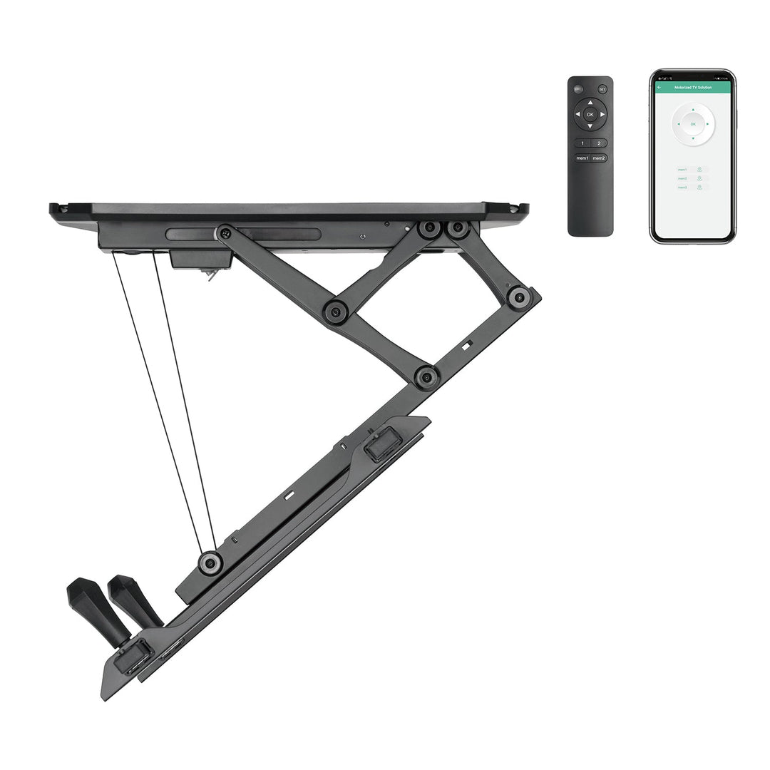 Maclean električni stropni nosač za TV, podrška za TUYA, max. VESA 600×400, za kosih zidove, daljinski upravljač, 32"–70", 35 kg, MC-880T