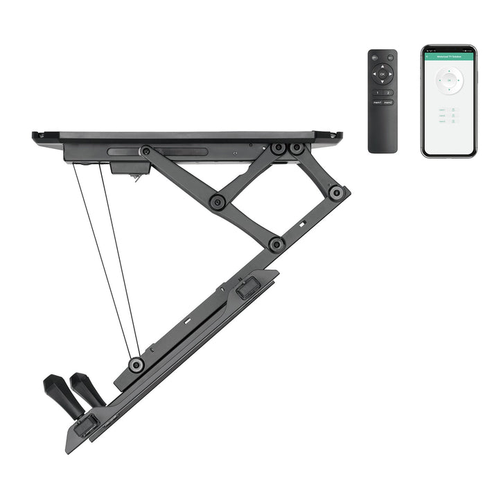 Maclean električni stropni nosač za TV, podrška za TUYA, max. VESA 600×400, za kosih zidove, daljinski upravljač, 32"–70", 35 kg, MC-880T