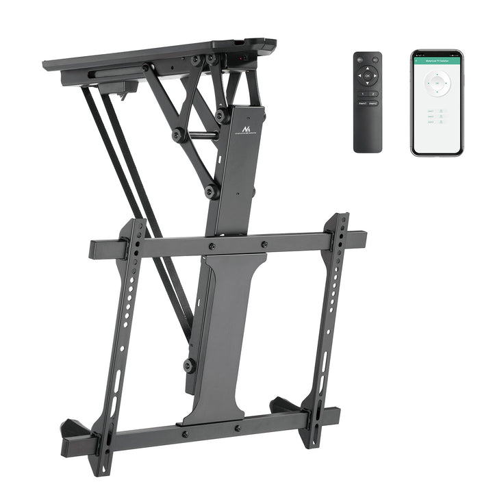 Maclean električni stropni nosač za TV, podrška za TUYA, max. VESA 600×400, za kosih zidove, daljinski upravljač, 32"–70", 35 kg, MC-880T