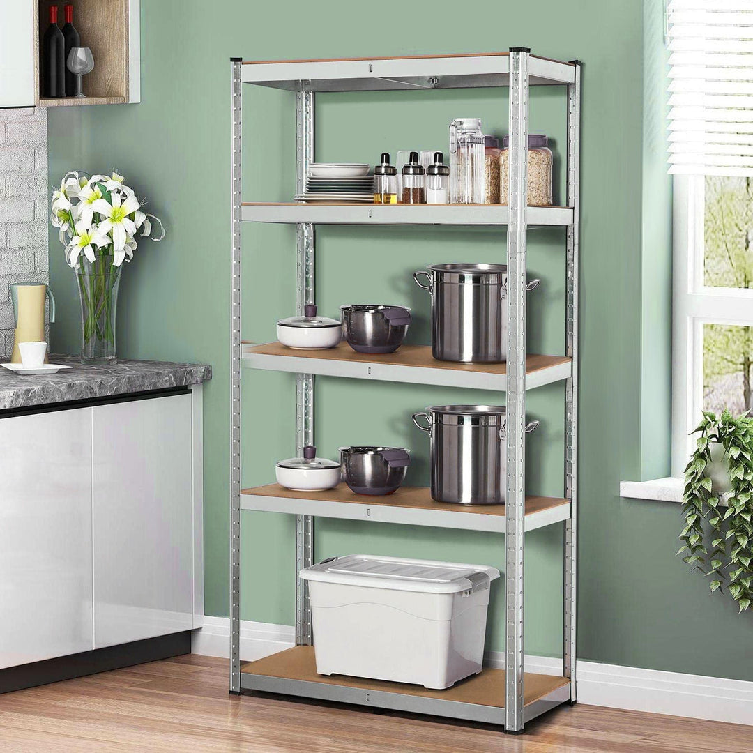 Metalni ormar za pohranu s policama 175 kg x5 180x90x40 cm GreenBlue, pocinčan, sklopiv, MDF, GB378