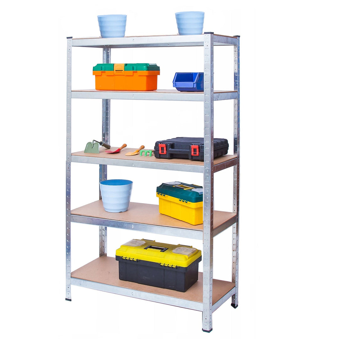 Metalni ormar za pohranu s policama 175 kg x5 180x90x40 cm GreenBlue, pocinčan, sklopiv, MDF, GB378