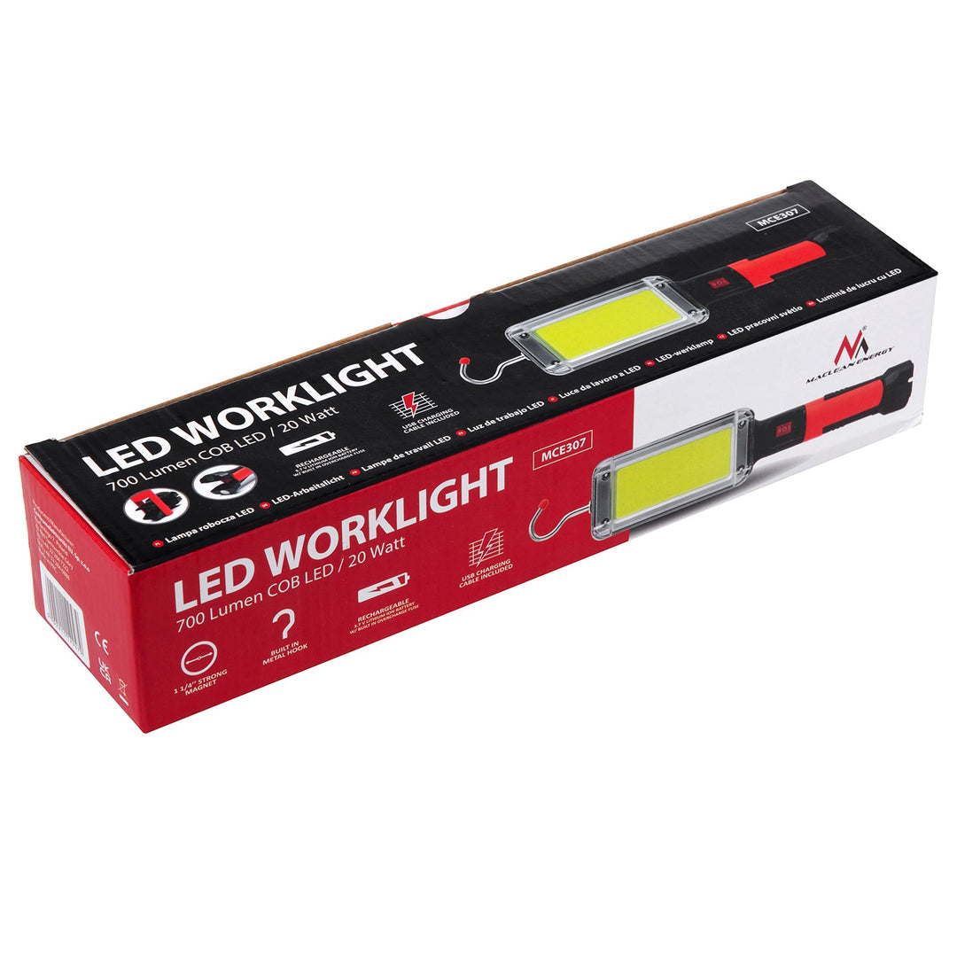 Maclean COB magnetska radionica lampa, 2x1200mAh, 700lm, USB Tip-C/Micro USB, MCE307