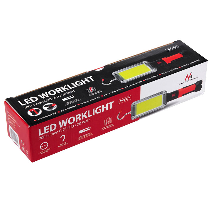 Maclean COB magnetska radionica lampa, 2x1200mAh, 700lm, USB Tip-C/Micro USB, MCE307