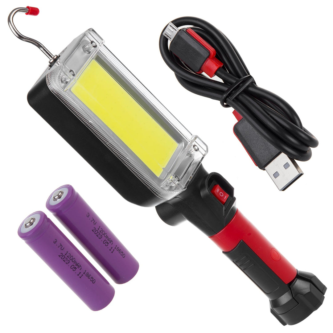 Maclean COB magnetska radionica lampa, 2x1200mAh, 700lm, USB Tip-C/Micro USB, MCE307
