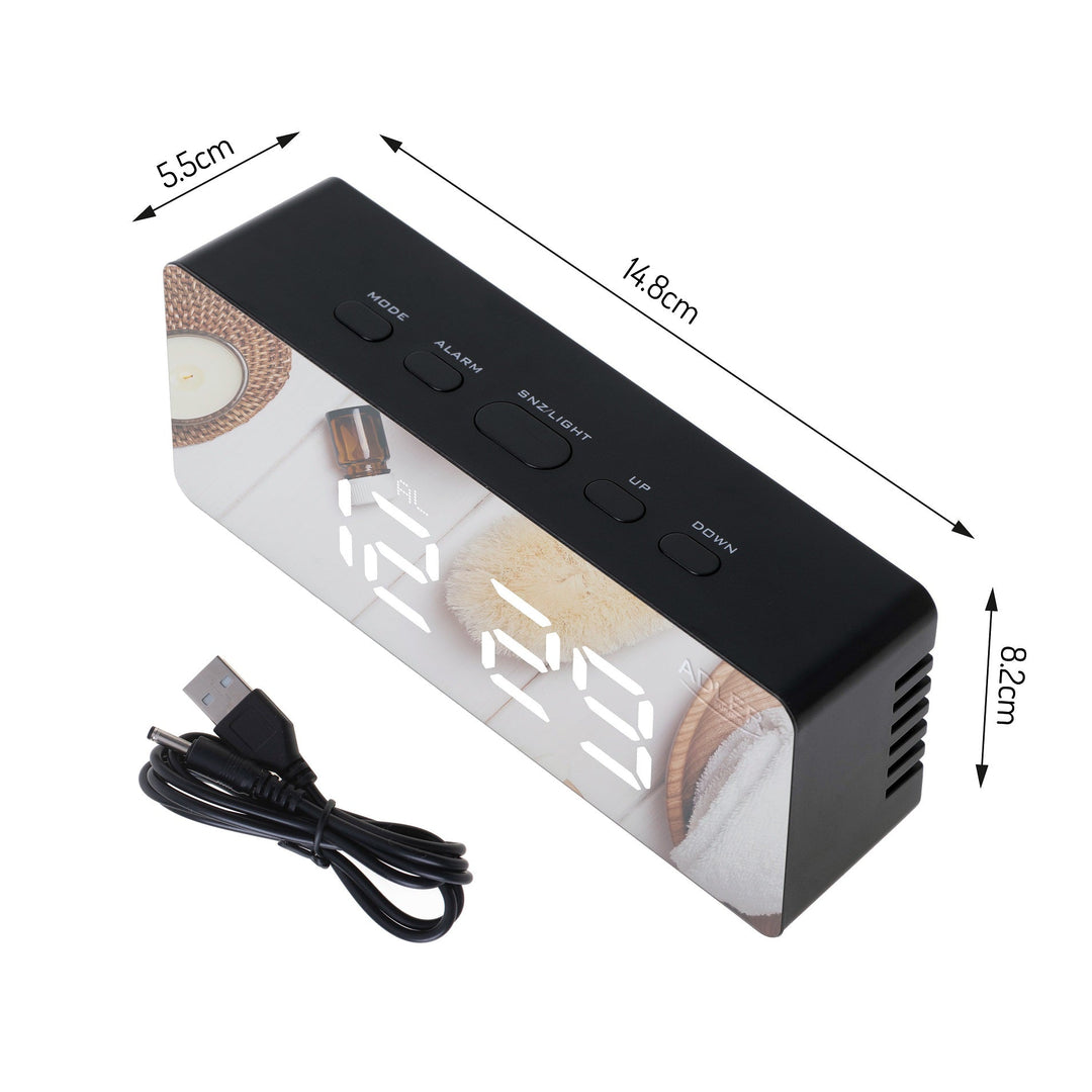 Adler budilica, LED zaslon, mjerenje temperature, crna, AD 1189B