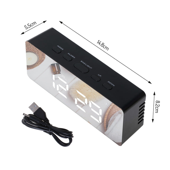 Adler budilica, LED zaslon, mjerenje temperature, crna, AD 1189B