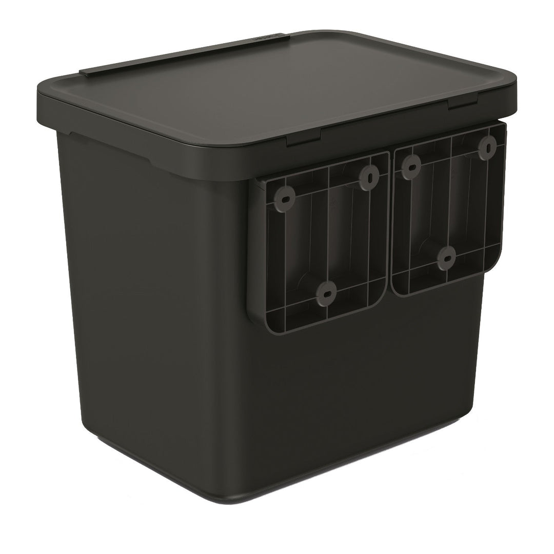 Cos de gunoi Systema, 2x10L, negru, cu baza detasabila cu picioare
