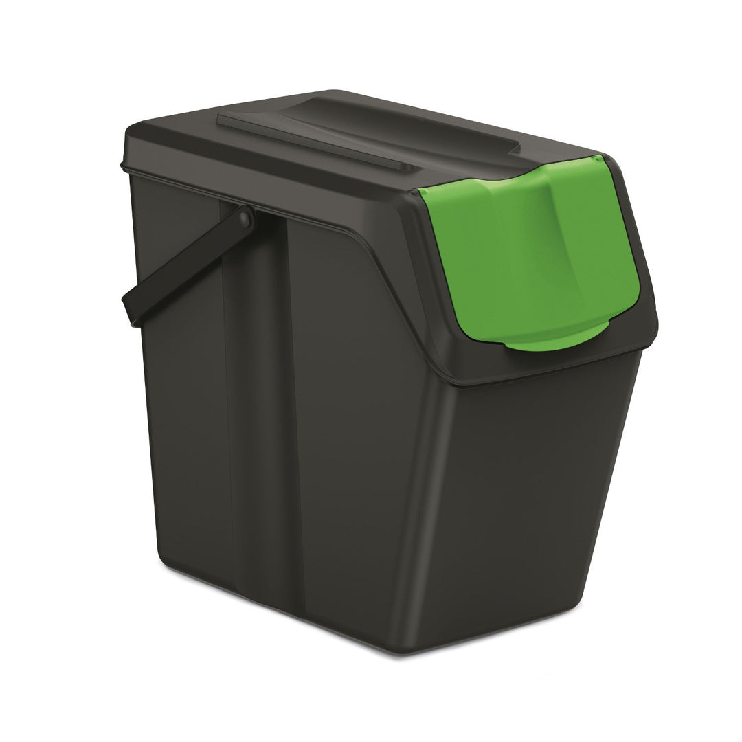 Set 5 cosuri pentru colectare selectiva Prosperplast, Sortibox, 40 x 24 x 38 cm, 25 L, negru