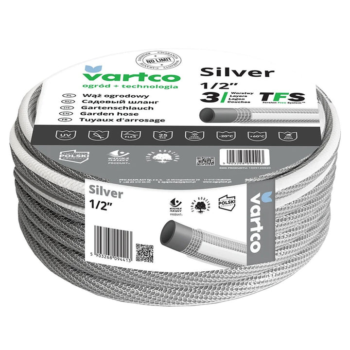 Vartco Silver TFS trodijelna vrtna crijeva, 1/2", 20 m