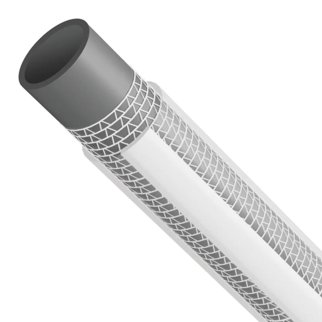 Furtun de grădină Vartco Silver TFS, 3 straturi, 1/2", 30m, gri cu dungi albe