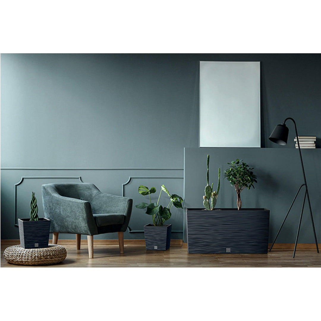 Prosperplast Furu četvrtasti niski sadilnik DFS240-S433 s umetkom – antracitna boja