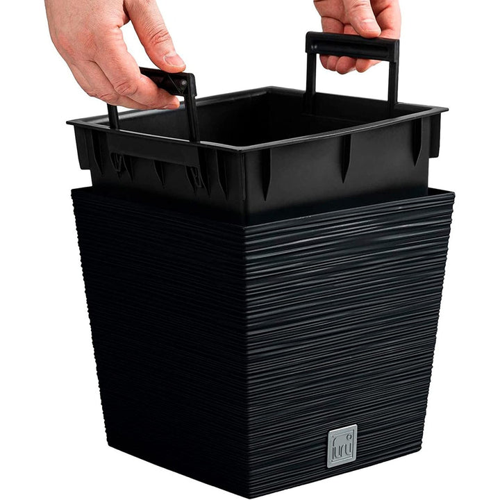 Prosperplast Furu četvrtasti niski sadilnik DFS240-S433 s umetkom – antracitna boja