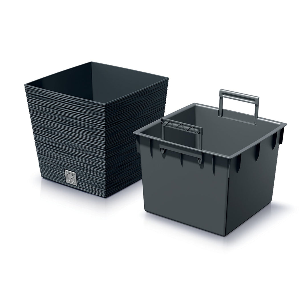 Prosperplast Furu četvrtasti niski lonac DFS300-S433 s umetkom – antracitna boja