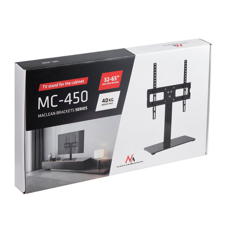 Maclean univerzalni TV stalak, za TV ormarić, stalak, max. 40 kg, max. VESA 400x400, za TV uređaje od 32 do 65", MC-450