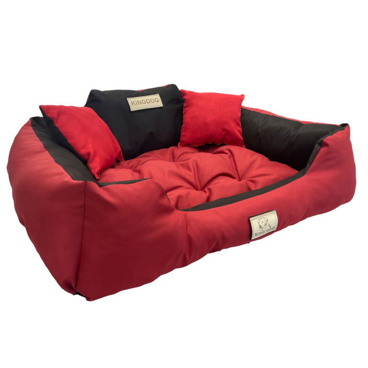 Krevet za pse i mačke 130x105 cm KingDog KIN130/105CZE crveno-crni
