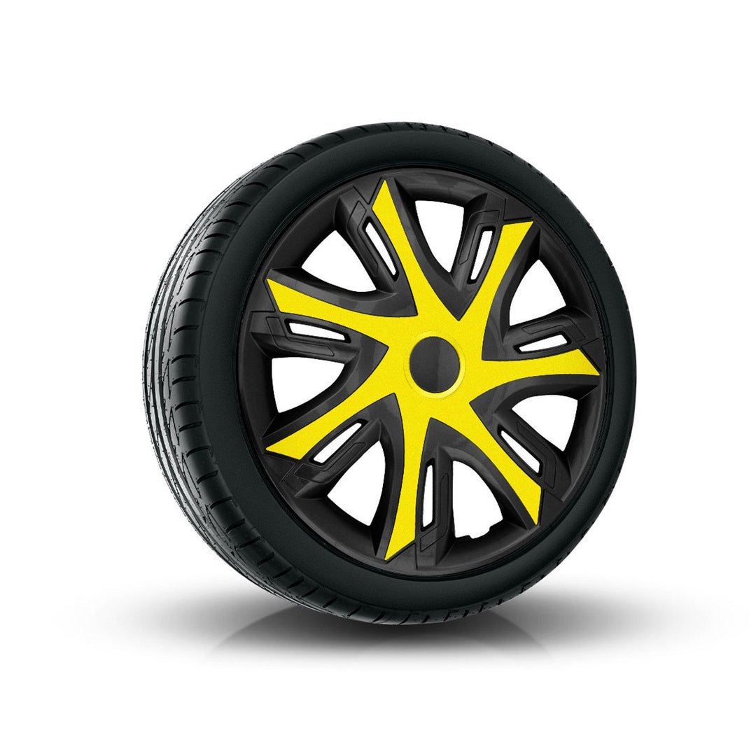 Set 4 capace jante NRM, N-Power Bicolor, 14", galben - negru