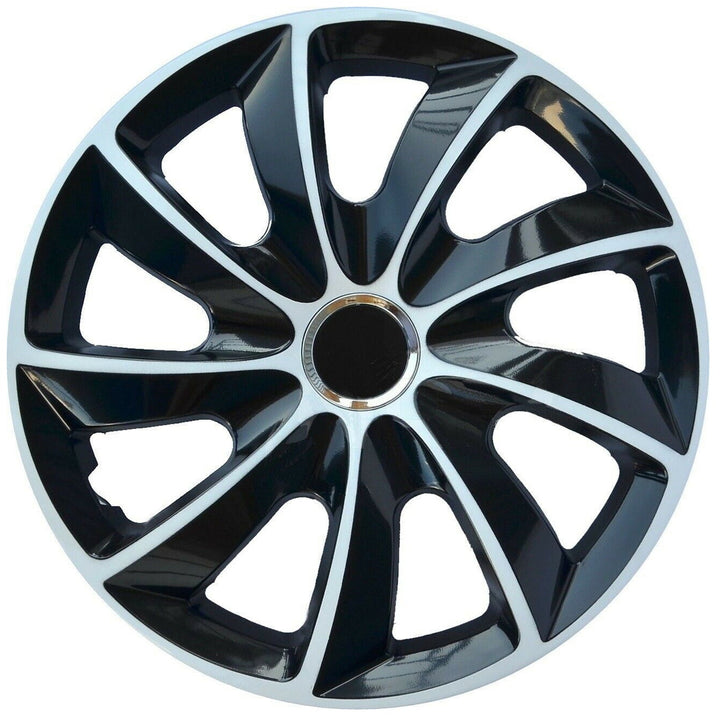 Set 17" STIG EXTRA bijelo/crnih poklopaca za kotače, 4 komada