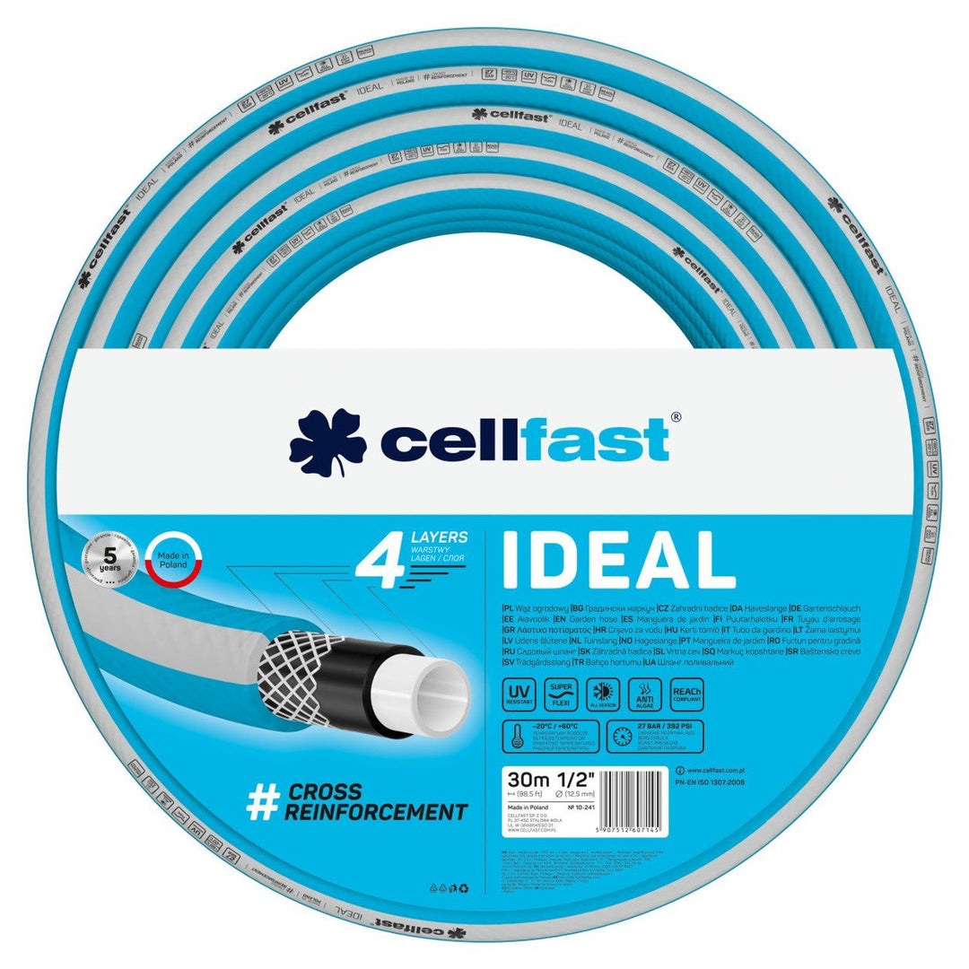 Furtun de gradină IDEAL, 4 straturi, 1/2", 30m, albastru