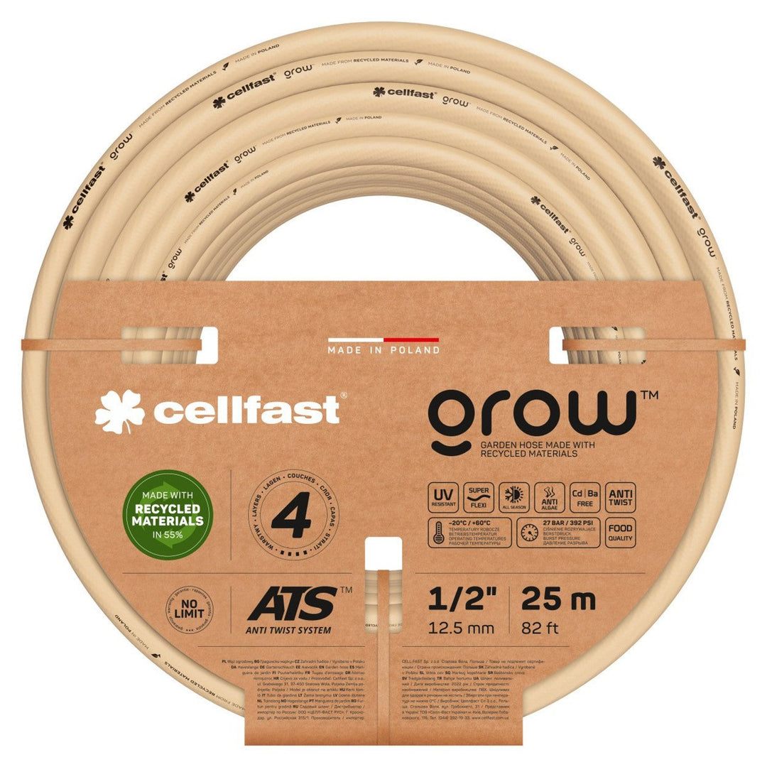 Furtun de grădină Cellfast Grow, 4 straturi, 1/2", 25 m