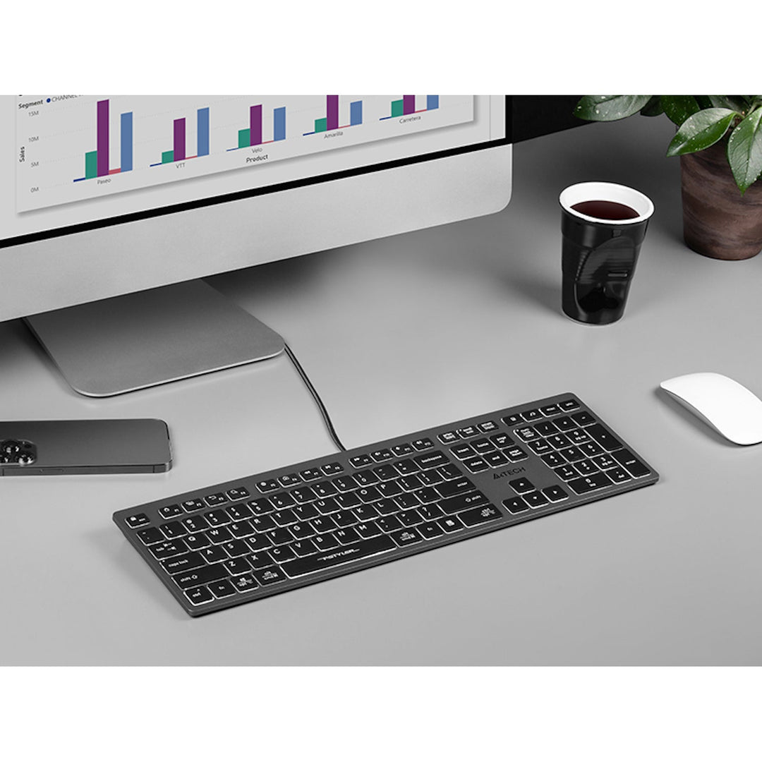 A4TECH FSTYLER FX60H bijela žičana tipkovnica s pozadinskim osvjetljenjem
