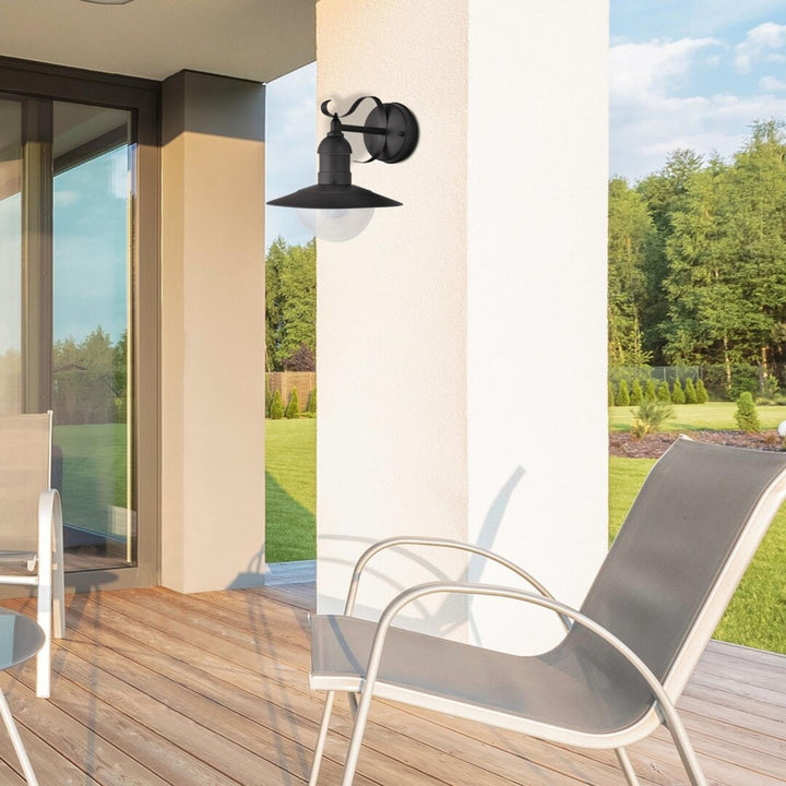 Oslo Rabalux vrtna zidna lampa za fasadu, crna, E27, 60 W, IP43, 230 V