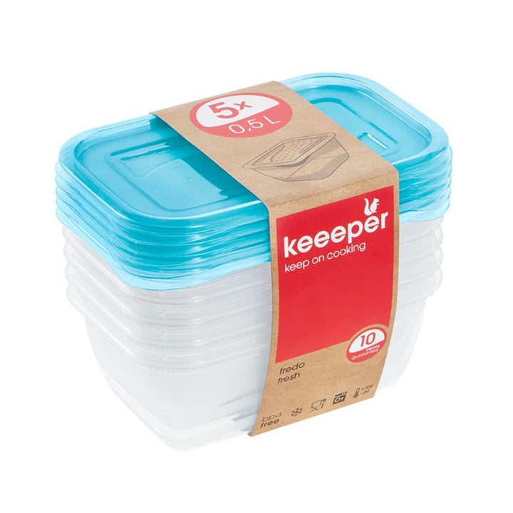 Set posuda za čuvanje hrane 5 x 0,5 l Keeeper Fredo Fresh
