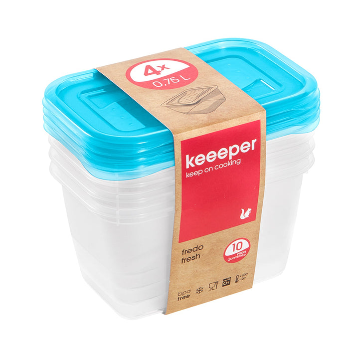 Set posuda za čuvanje hrane 4 x 0,75 l Keeeper Fredo Fresh
