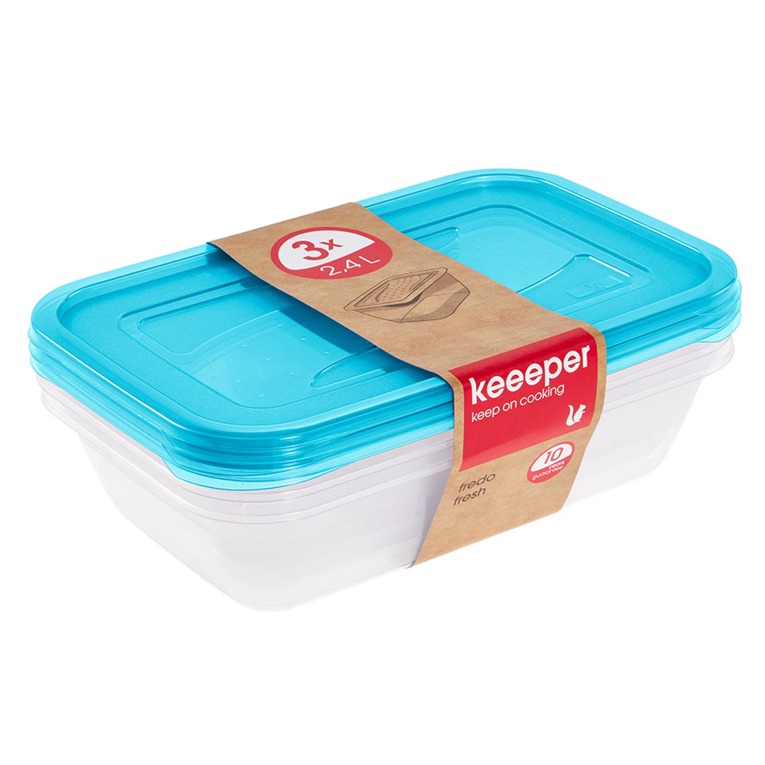 Set posuda za čuvanje hrane 3 x 2,4 l Keeeper Fredo Fresh