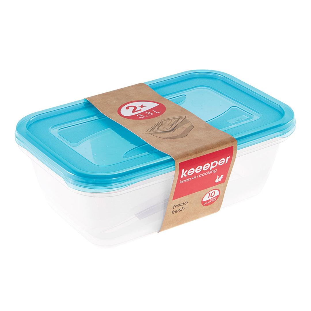 Set posuda za čuvanje hrane 2 x 3,3 l Keeeper Fredo Fresh
