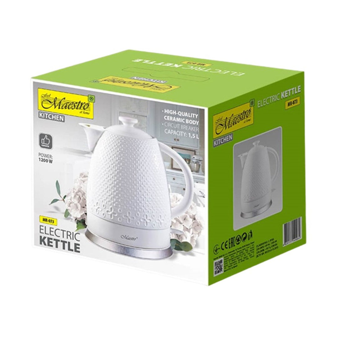 Maestro MR-073 keramički čajnik 1,5 l, 1200 W, bijeli