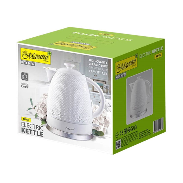Maestro MR-073 keramički čajnik 1,5 l, 1200 W, bijeli