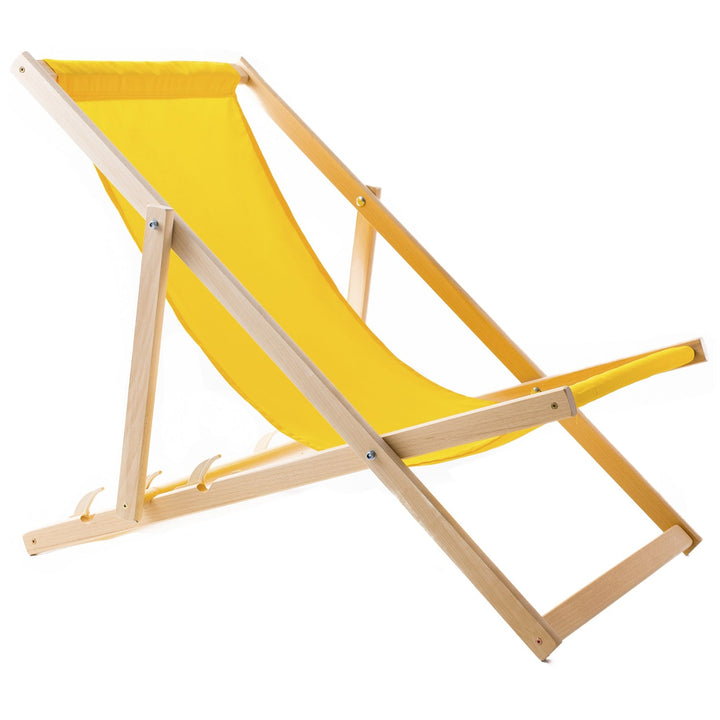 WOODOK žuta bukova drvena ležaljka za plažu