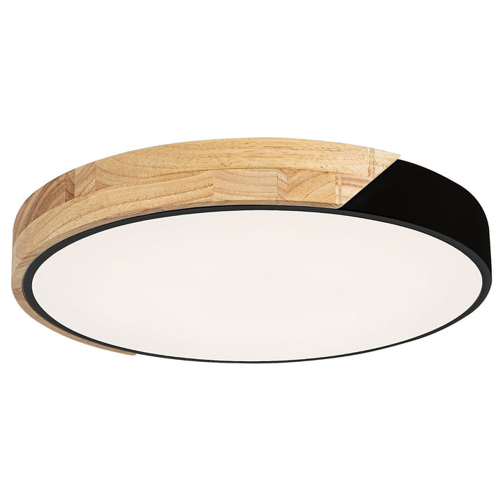 Stropna lampa Rabalux Maple 3528, mat crna, 24 W, metal i drvo