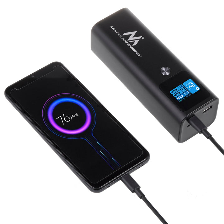 Maclean Power Bank mobilna baterija, 24600mAh, Power Delivery (PD) 140W, brzo/super punjenje, 88,56Wh, 2x Typ-C, USB, MCE335
