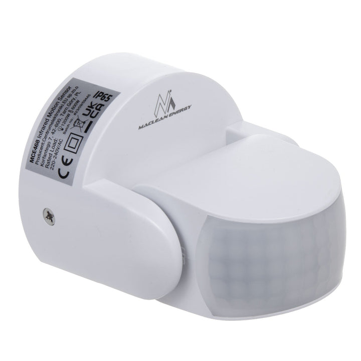 Maclean PIR senzor pokreta, infracrveni, IP65, bijeli, domet 12 m, maksimalno opterećenje 600/1200 W, MCE468 W