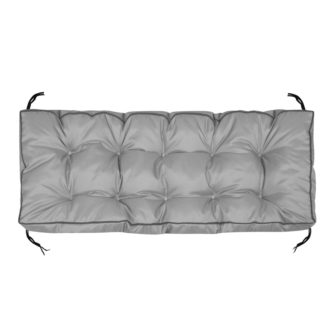 Vrtni jastuk 120x40 cm s visokim stranicama za klupu od paleta, vodootporan, sivi