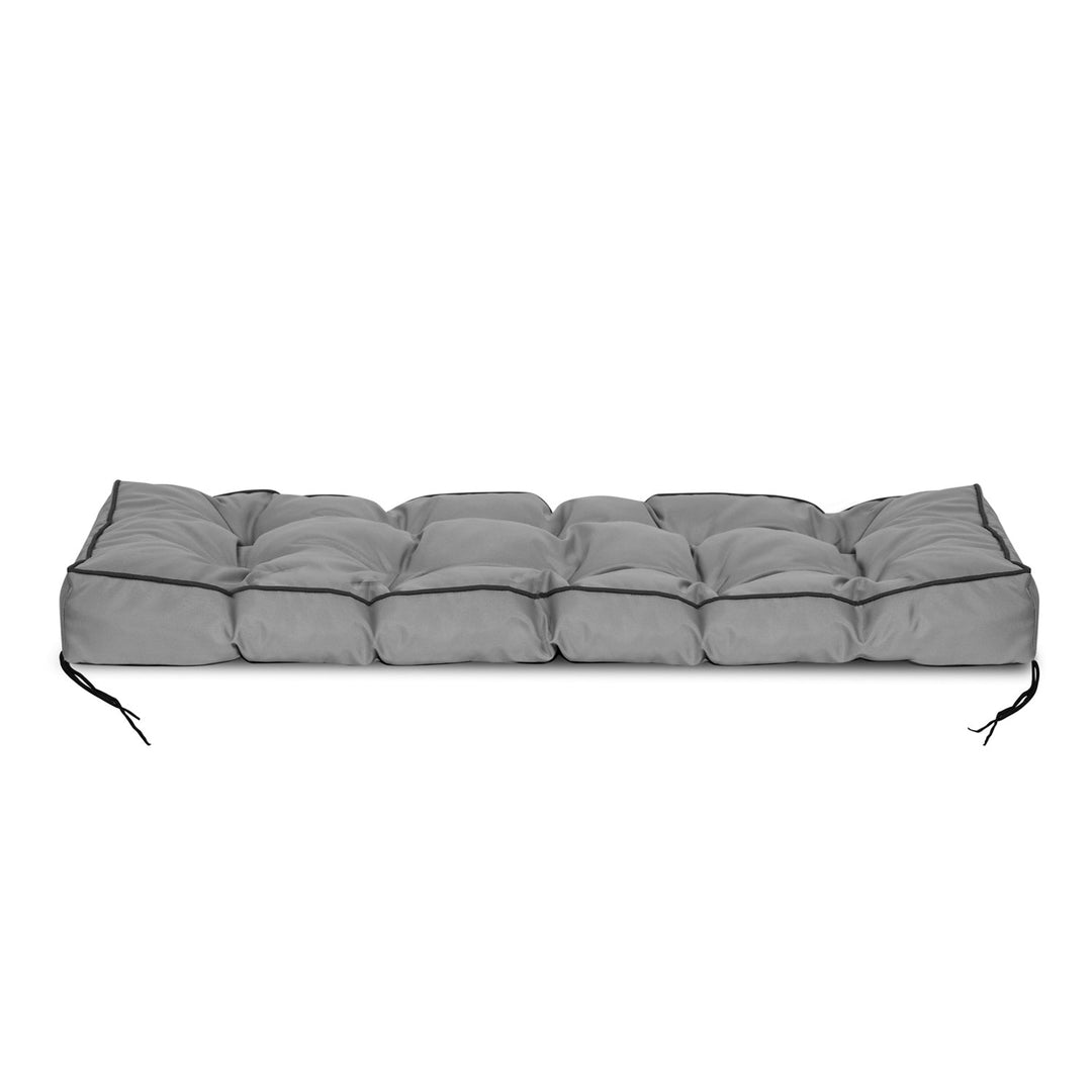 Vrtni jastuk 120x40 cm s visokim stranicama za klupu od paleta, vodootporan, sivi