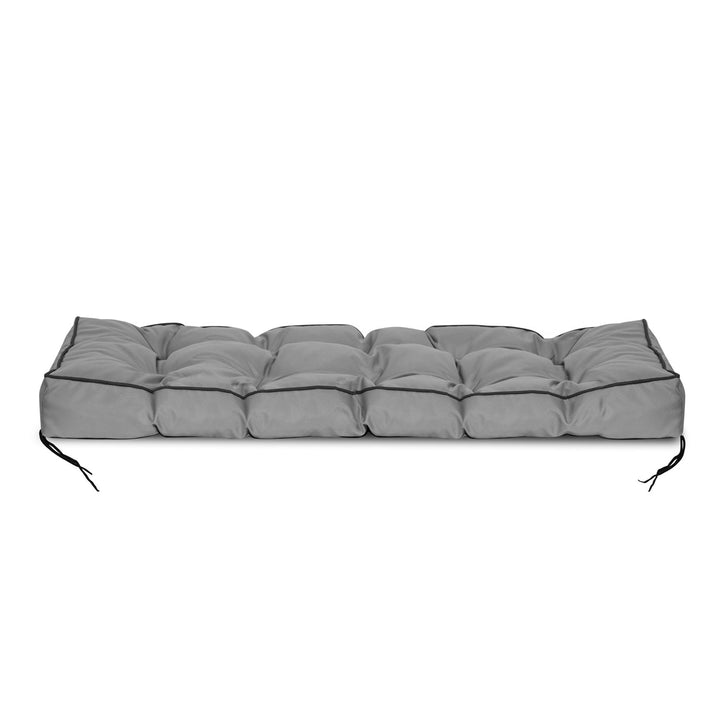 Vrtni jastuk 120x40 cm s visokim stranicama za klupu od paleta, vodootporan, sivi