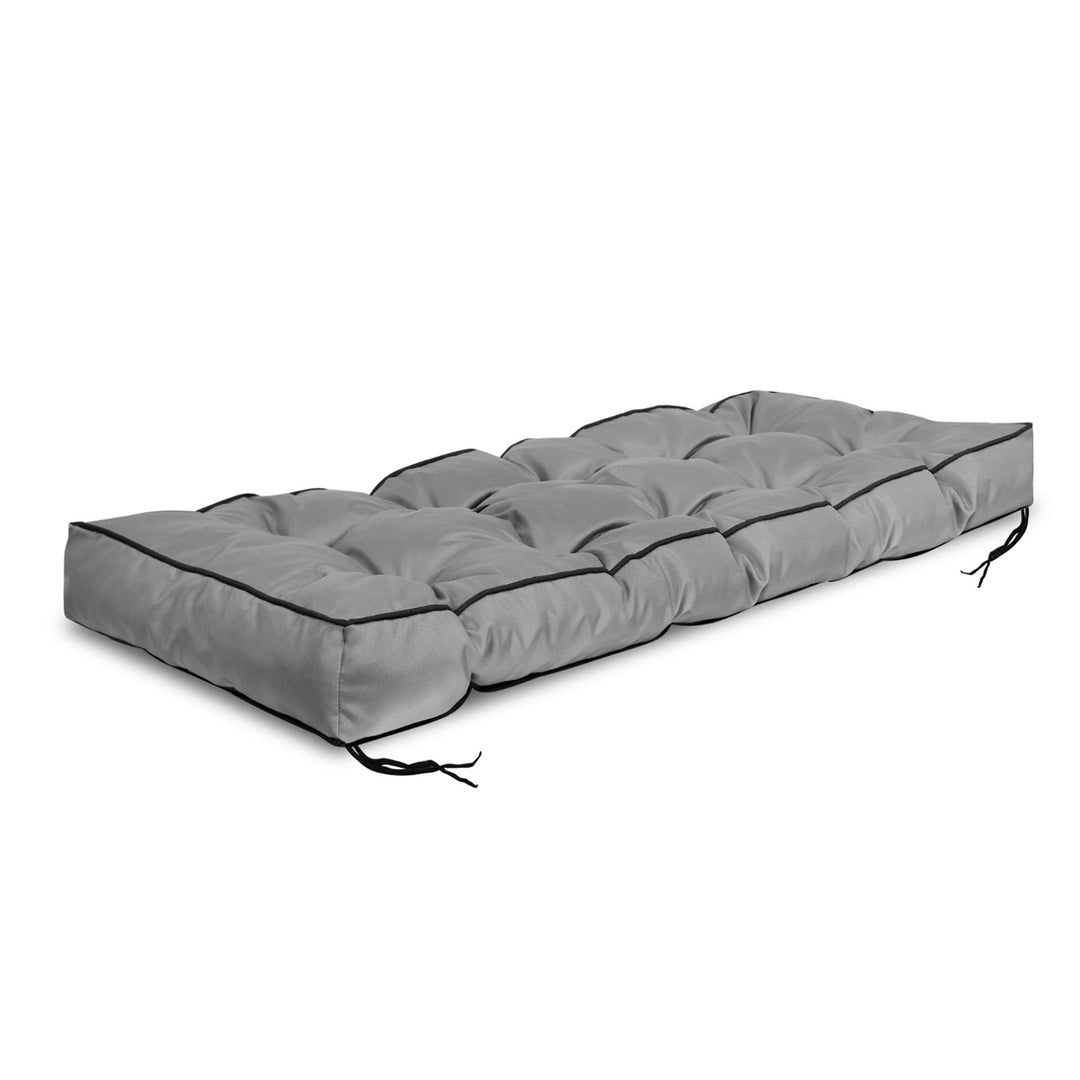 Vrtni jastuk 120x40 cm s visokim stranicama za klupu od paleta, vodootporan, sivi