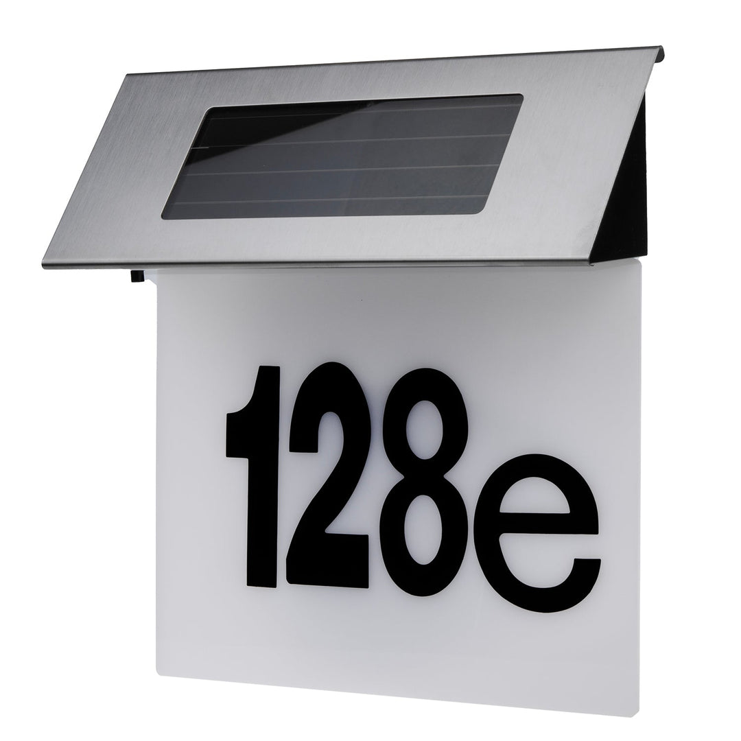 Solarna LED lampa s kućnim brojem Maclean, IP44, 1W, 60 lm, 6000 K, 600 mAh baterija, 2,5 V DC, 70 mA, MCE423