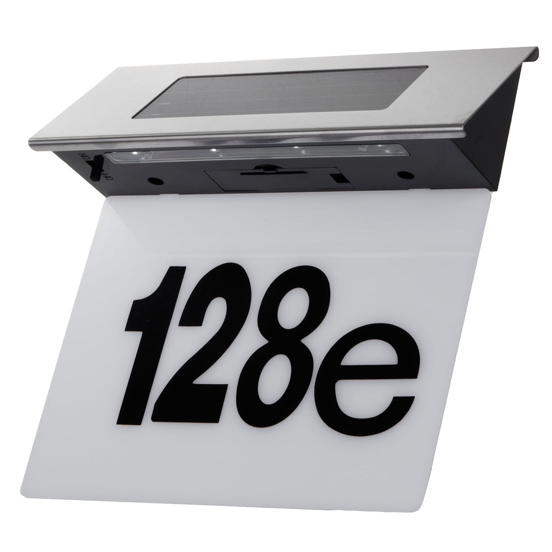 Solarna LED lampa s kućnim brojem Maclean, IP44, 1W, 60 lm, 6000 K, 600 mAh baterija, 2,5 V DC, 70 mA, MCE423