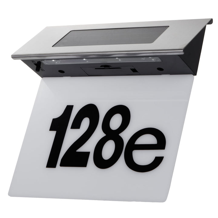 Solarna LED lampa s kućnim brojem Maclean, IP44, 1W, 60 lm, 6000 K, 600 mAh baterija, 2,5 V DC, 70 mA, MCE423