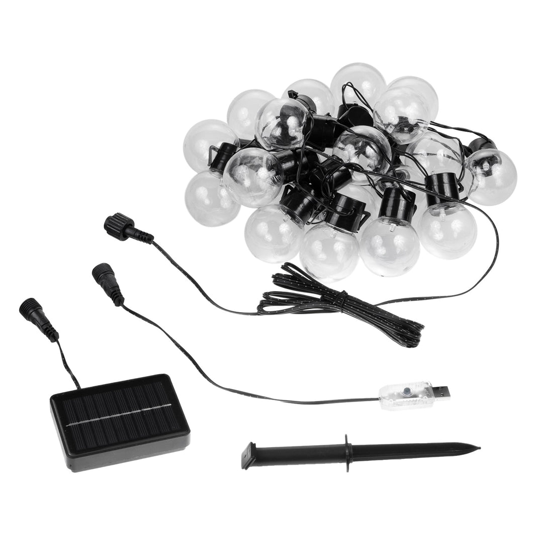 Maclean 2-u-1 solarna LED vrtna girlanda, IP44, 3 W, 10 lm, 3000 K, 2 × 600 mAh baterije, 5 V DC, 7 m, MCE424